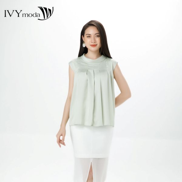 Áo lụa phối nơ sau - Martha Top IVY moda MS 15M7434