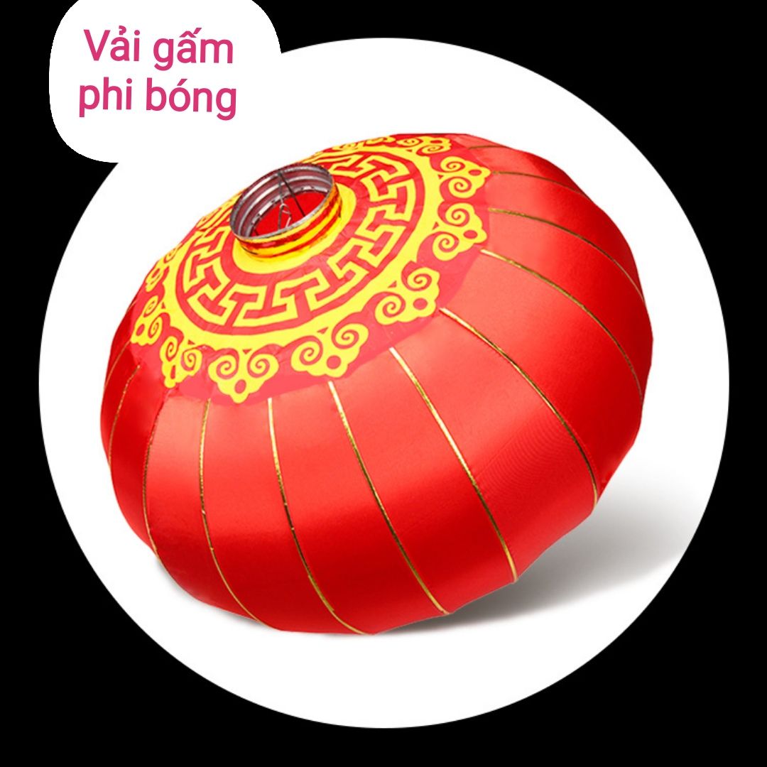 Lồng đèn đại hồng đăng vải gấm phi bóng #45cm