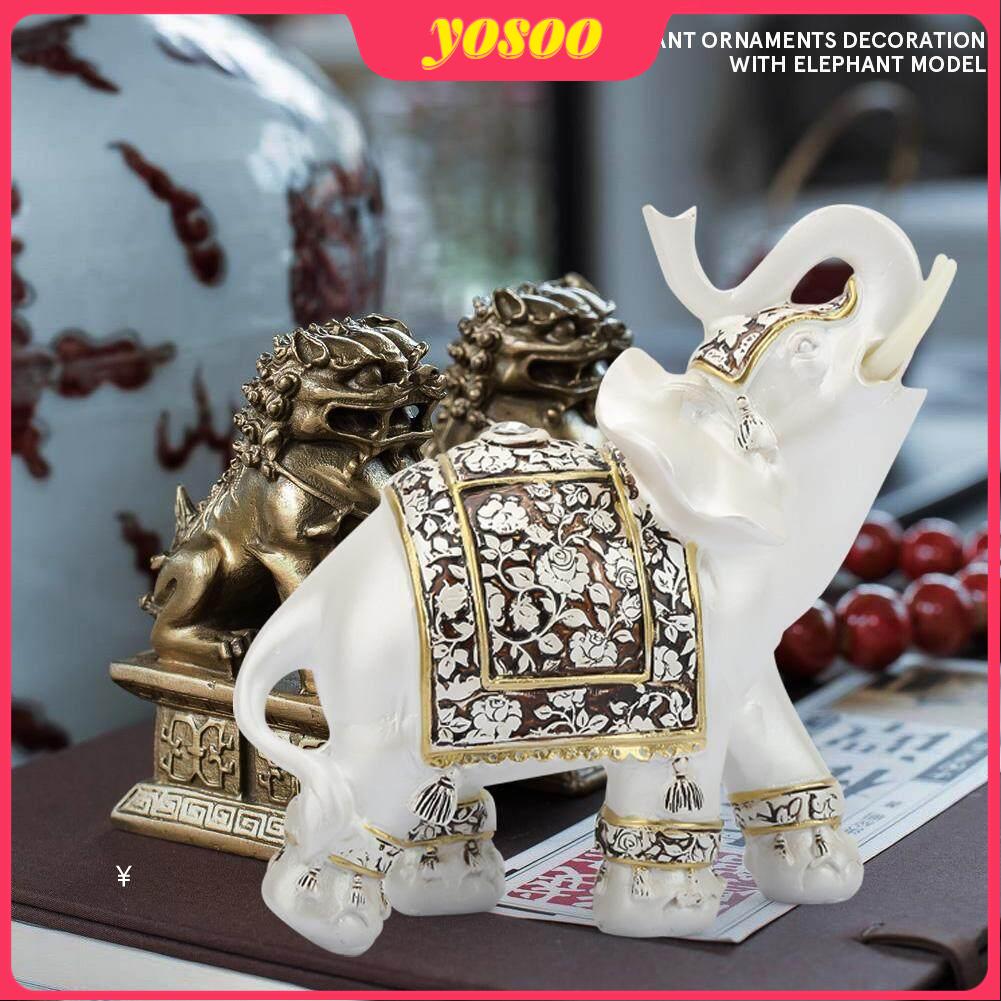 Vintage Exquisite Elephant Model Ornaments Statue Craft Gift Home Office Decoration