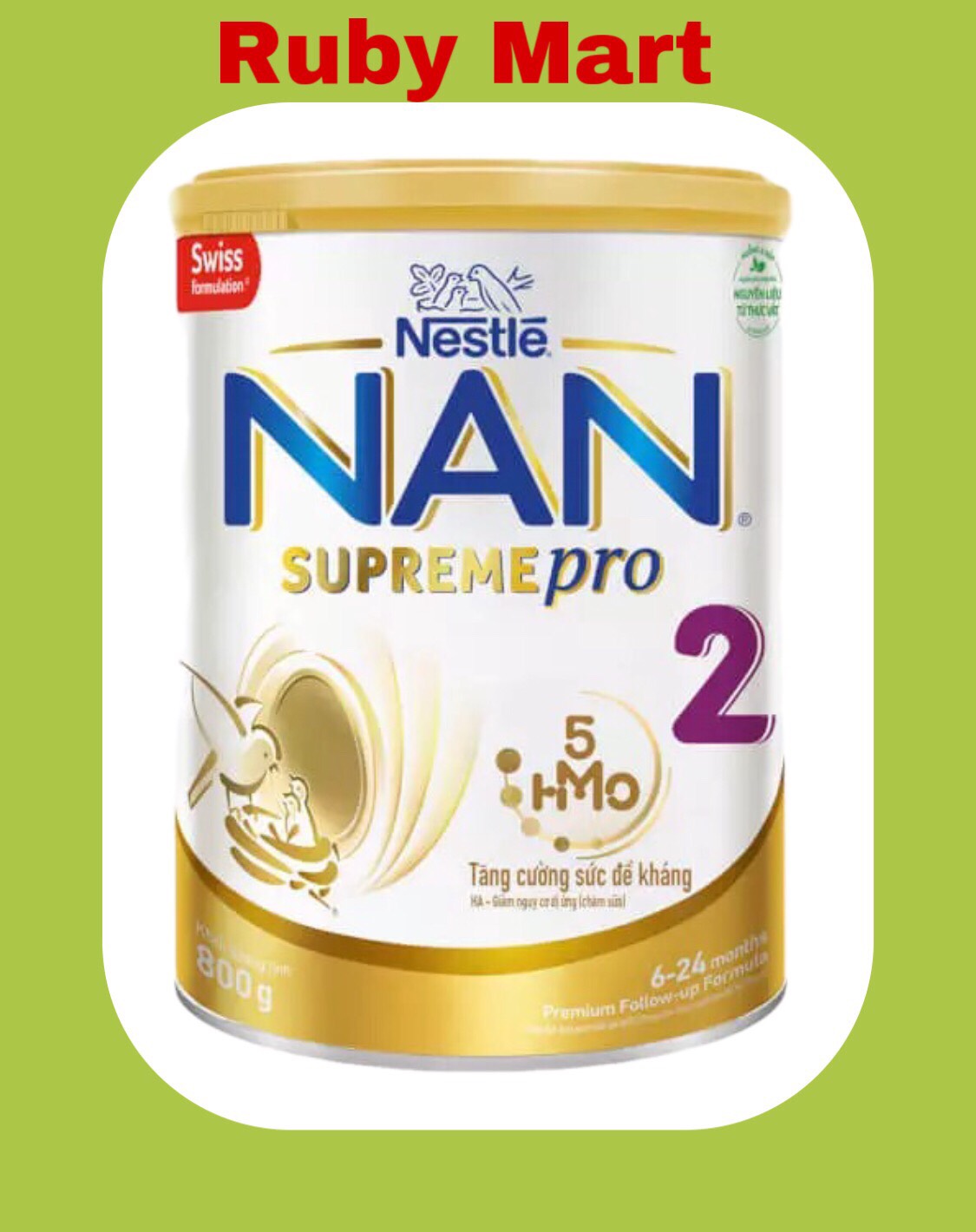 MẪU MỚI CHÍNH HÃNG  Sữa bột Thuỵ Sĩ Nan Supreme Pro số 2 800g