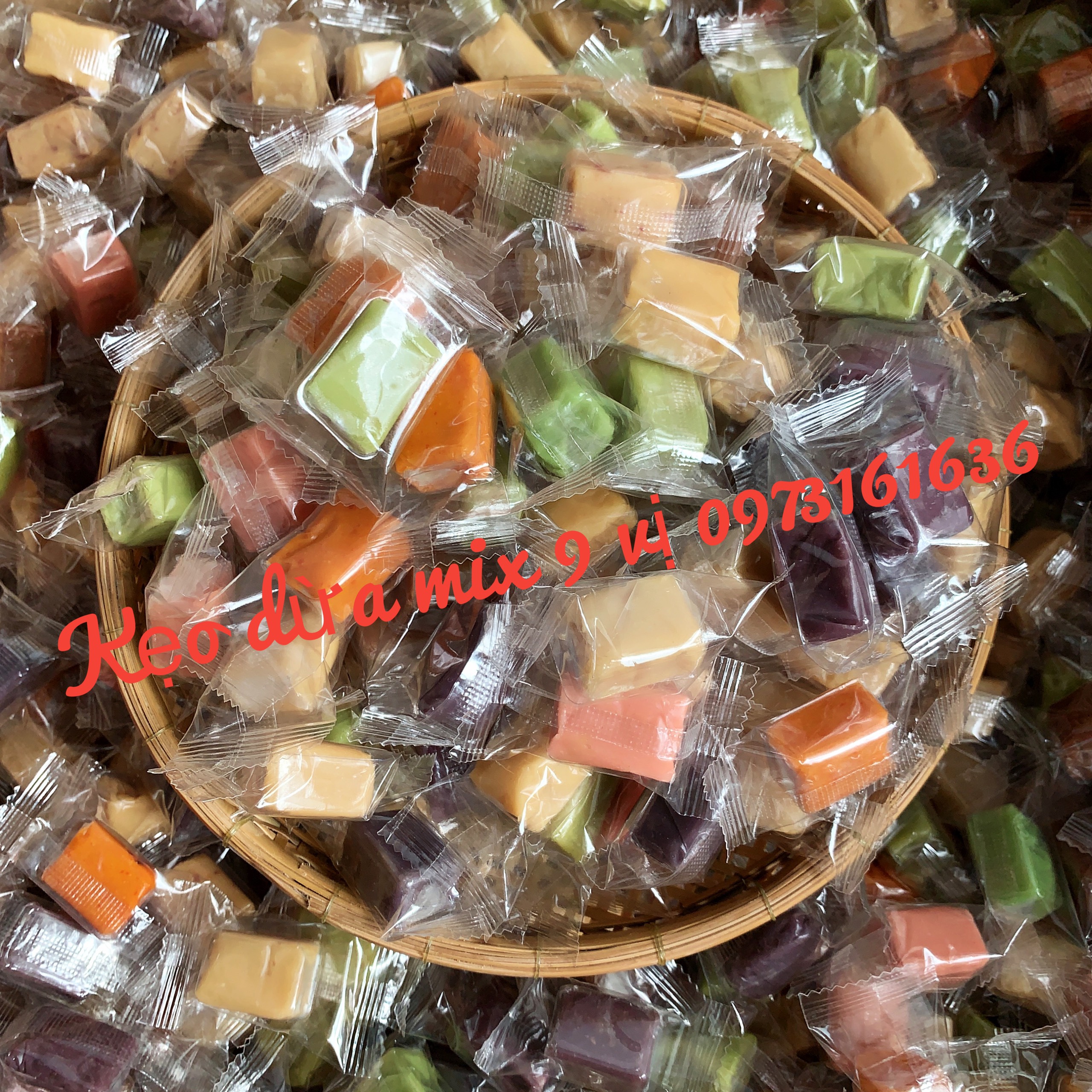 [1Kg] Kẹo dừa thập cẩm mix vị- đồ ăn vặt