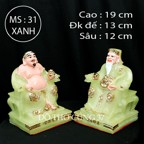 Tượng thần tài thổ địa màu xanh - ms 31