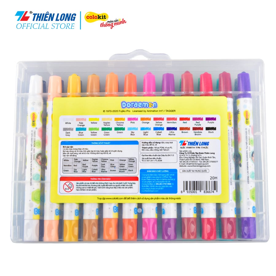 Bút sáp vặn 24 màu Thiên Long Colokit TCR-C009/DO