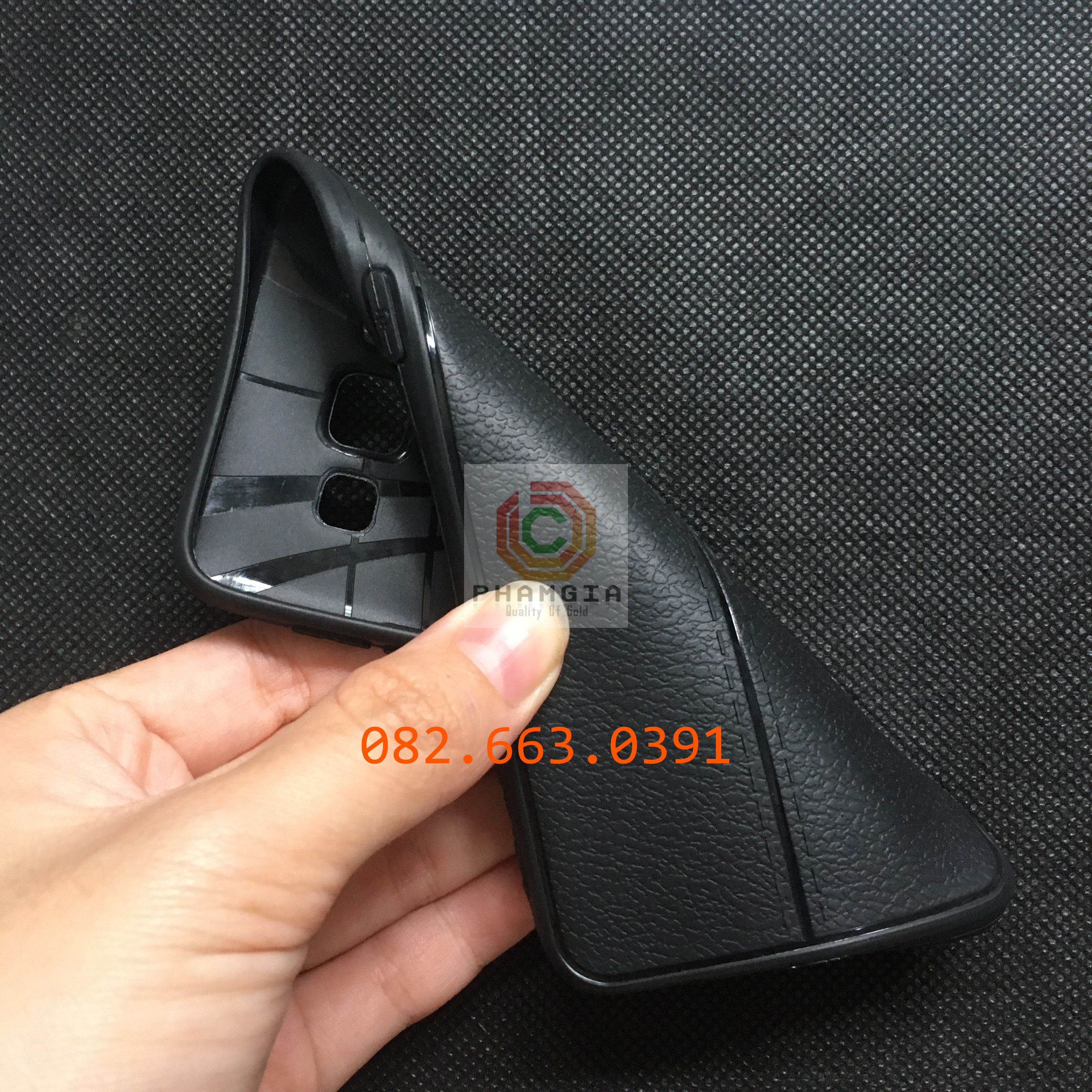 Ốp lưng dẻo đen Samsung A3 2015 vân da sang trọng