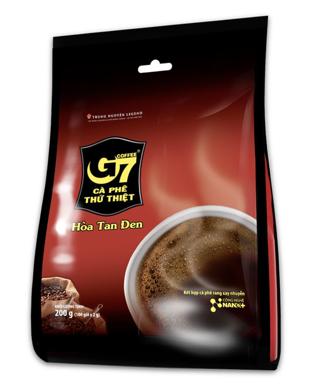 Cà phê G7 hòa tan đen - Bịch 100 sachets