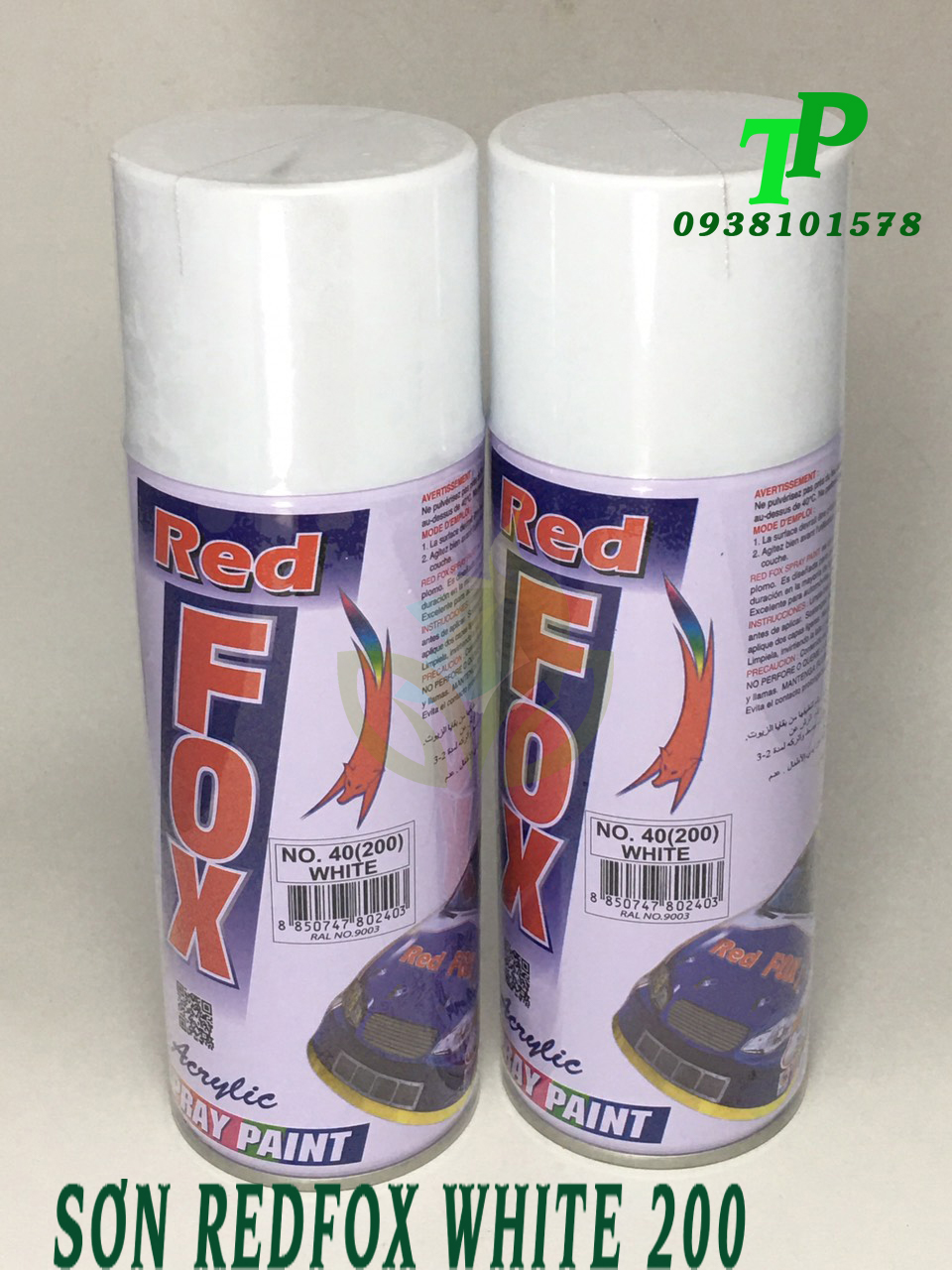 Sơn Xịt REDFOX Trắng Bóng 200 Sơn Máy Lạnh NO 40 White 200
