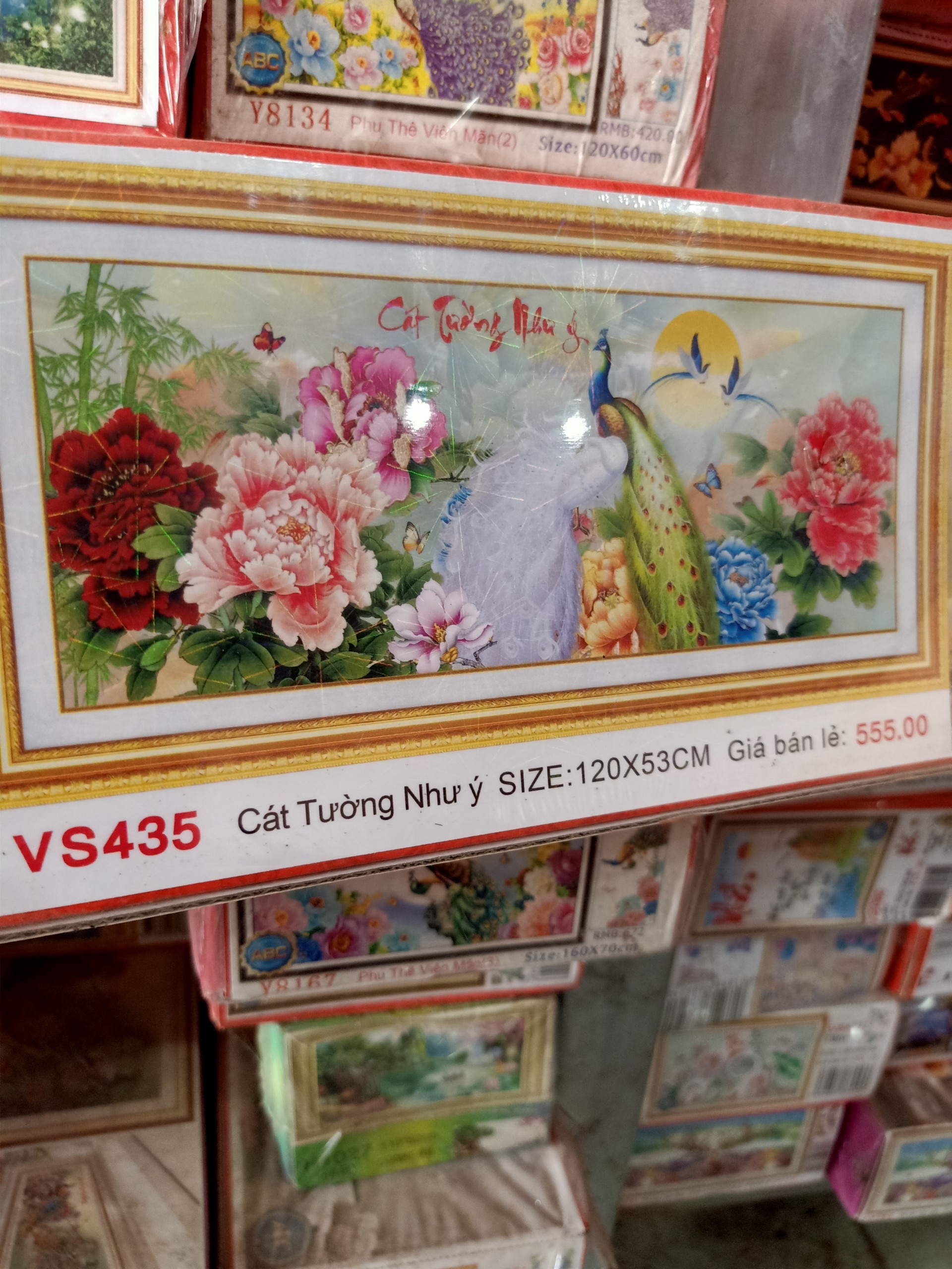 Tranh Đính Đá đôi công 5d vs435 kt 1m2x60cm