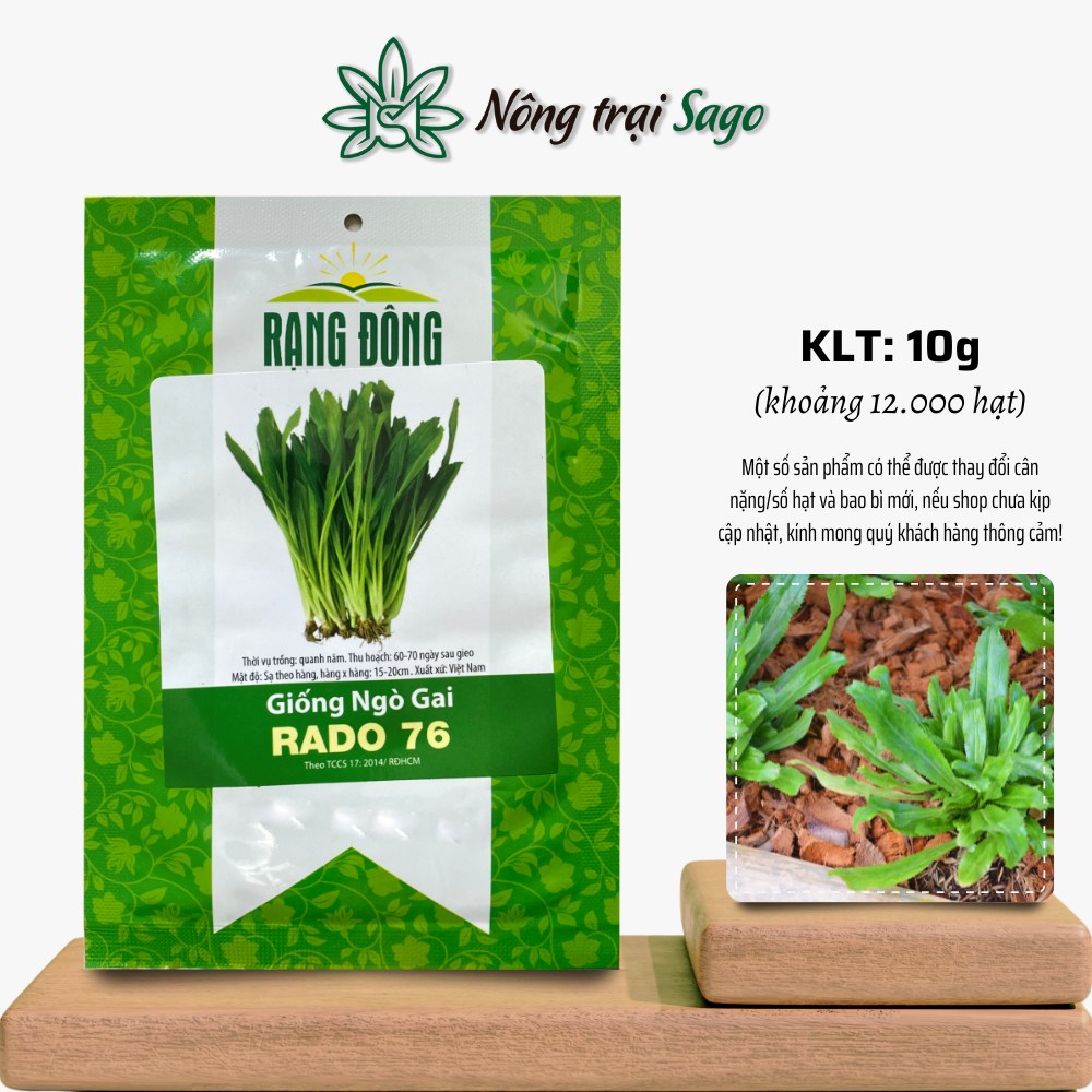 Hạt giống Ngò Gai Rado 76 (10g~12000 hạt) Rau Mùi Tàu, trồng quanh năm, thu hoạch nhiều lần, hiệu Hạt giống Rạng Đông - Nông Trại Sago
