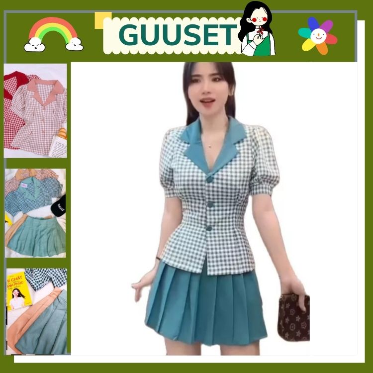 Set đồ nữ đi chơi đẹp, set đồ nữ đi chơi đẹp tết thiết kế mới phong cách trẻ trung cá tính freesize dưới 50kg mặc đẹp GUU024
