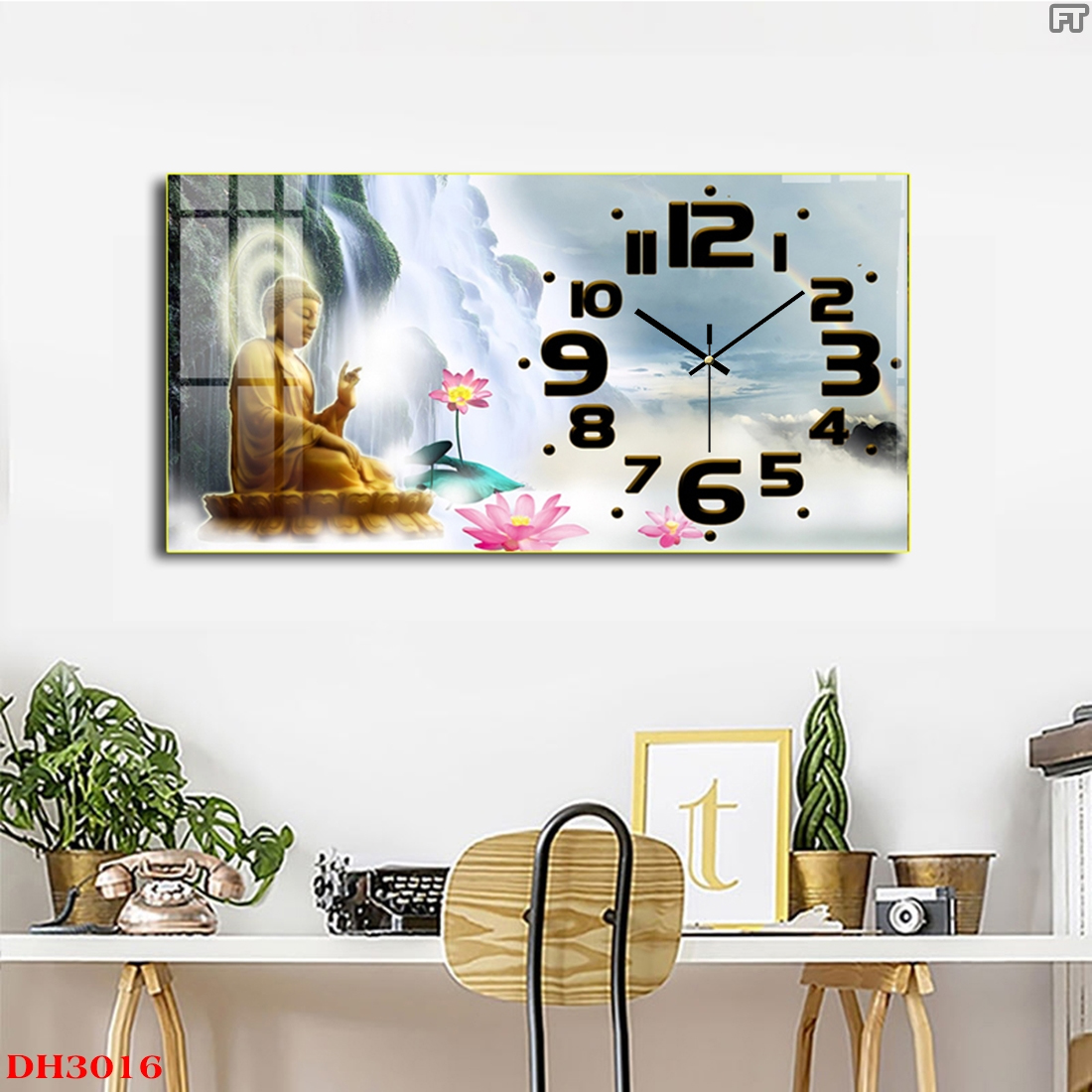 Tranh Đồng Hồ Treo Tường Tráng Gương Phật Giáo
