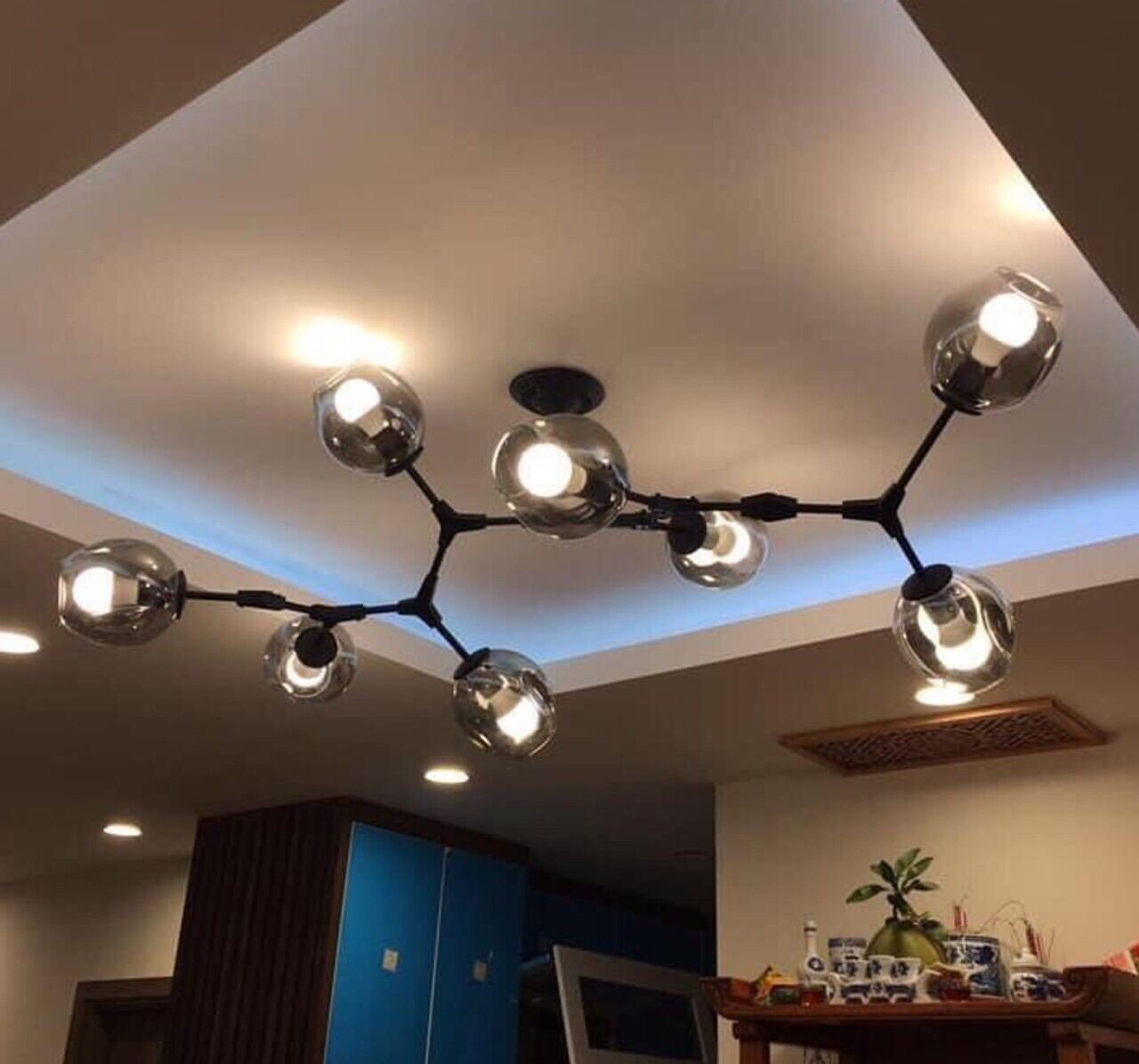 Đèn thả cành táo 6 Bòng đèn thả 8 bóng