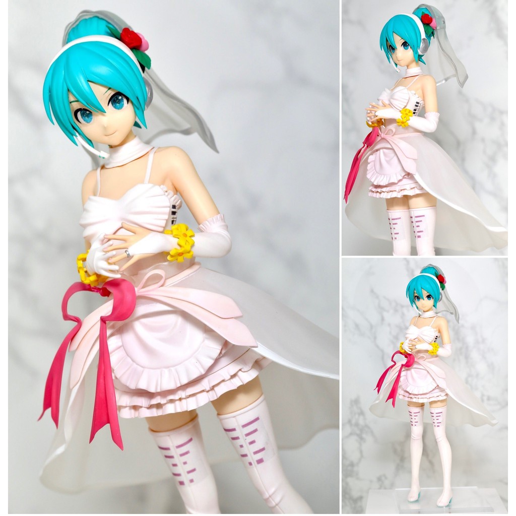 Mô Hình Cô Nàng Hatsune Miku Trong Bộ Váy Cưới Trắng Ngắn - Cao 26cm