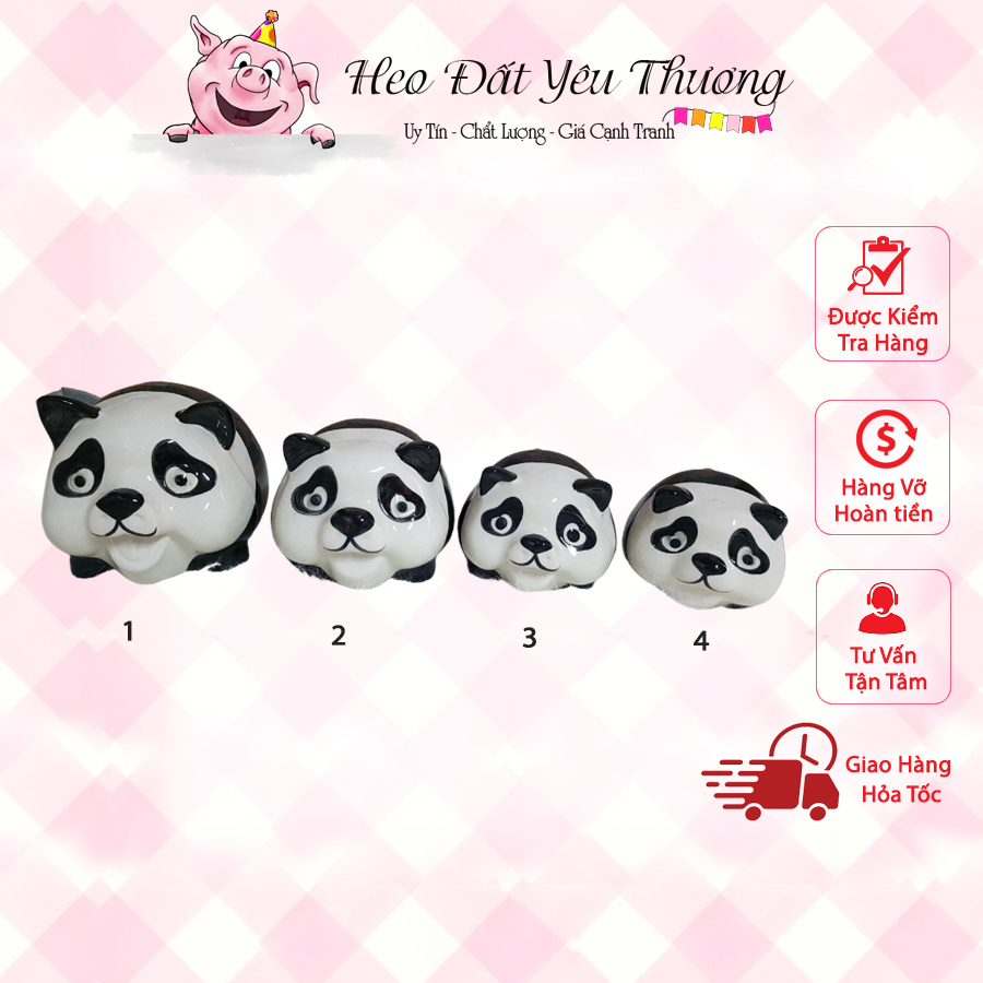 Gấu trúc tiết kiệm - gốm sứ cao cấp