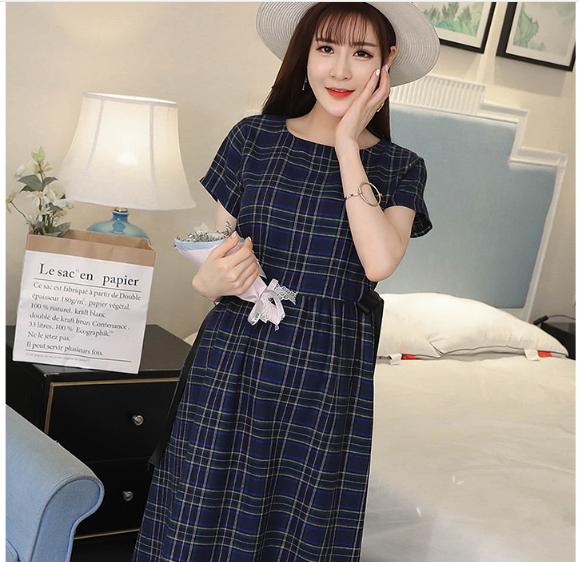 [HCM]ĐẦM BẦU CÔNG SỞ CARO DÁNG DÀI XANH RIN
