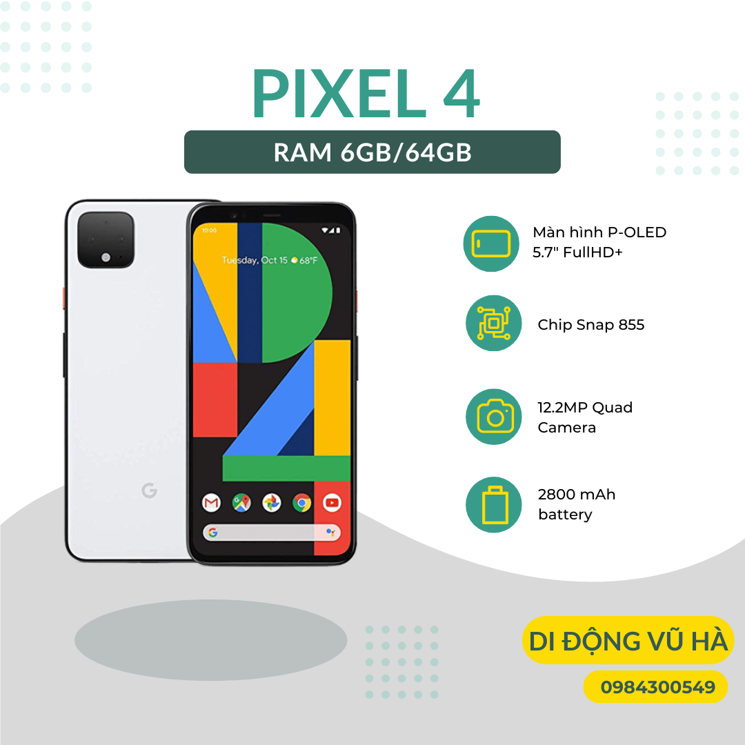 Điện thoại Google Pixel 4 Quốc tế ram 6gb/64gb