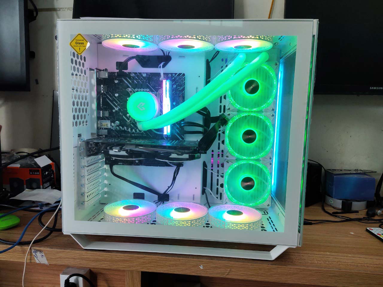 Vỏ máy tính Case VSP ES5 bể cá (ATX/MICRO-ATX/MINI-ATX)(TRẮNG/HỒNG/ĐEN)(KHÔNG FAN) Chính hãng