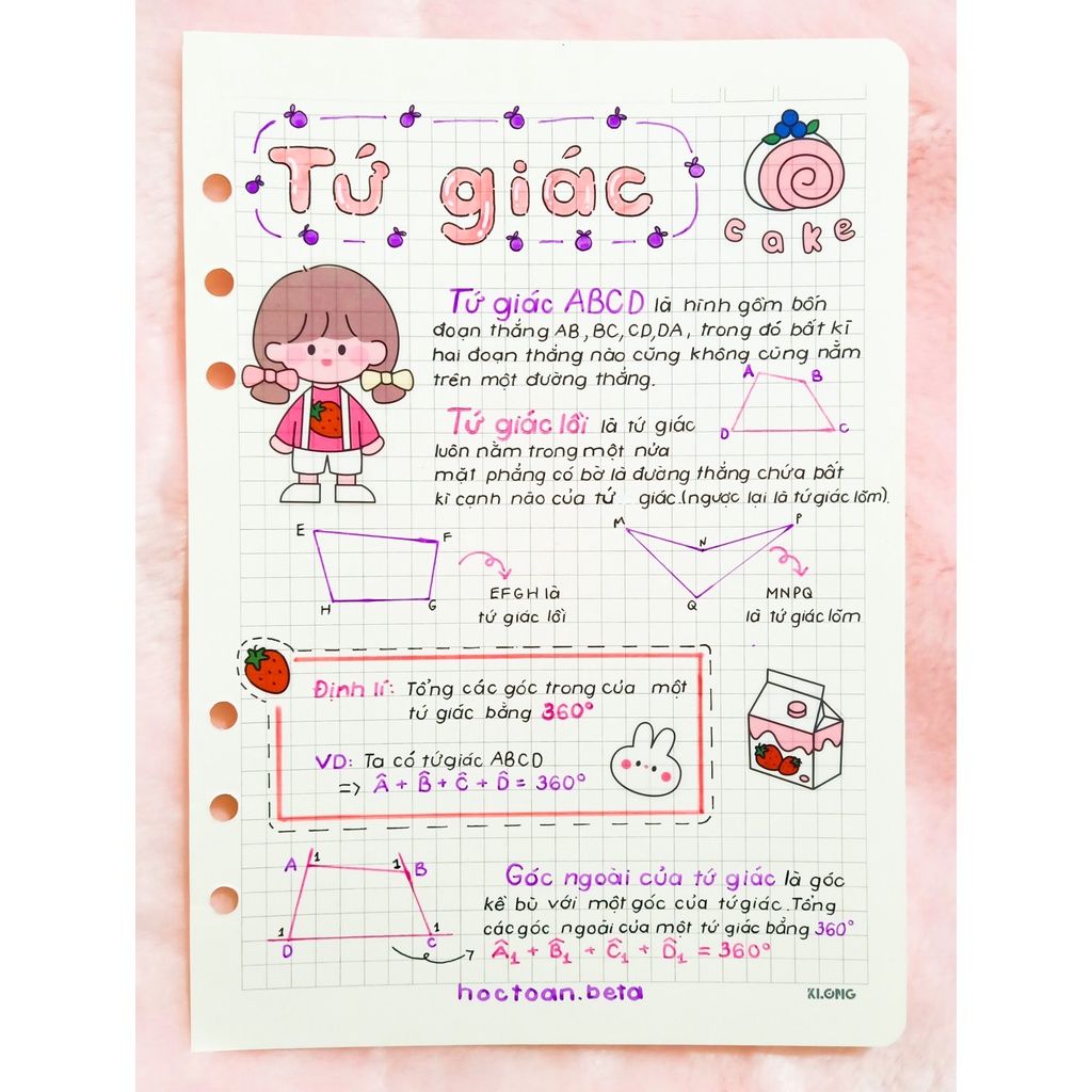 SỔ giấy lò xo trang trí sticker TOÁN 8