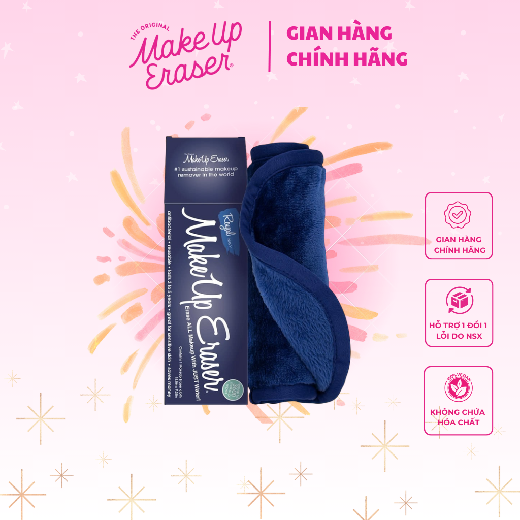 Khăn tẩy trang và tẩy da chết siêu mềm mịn MakeUp Eraser bản Xanh Hoàng Gia Royal Navy