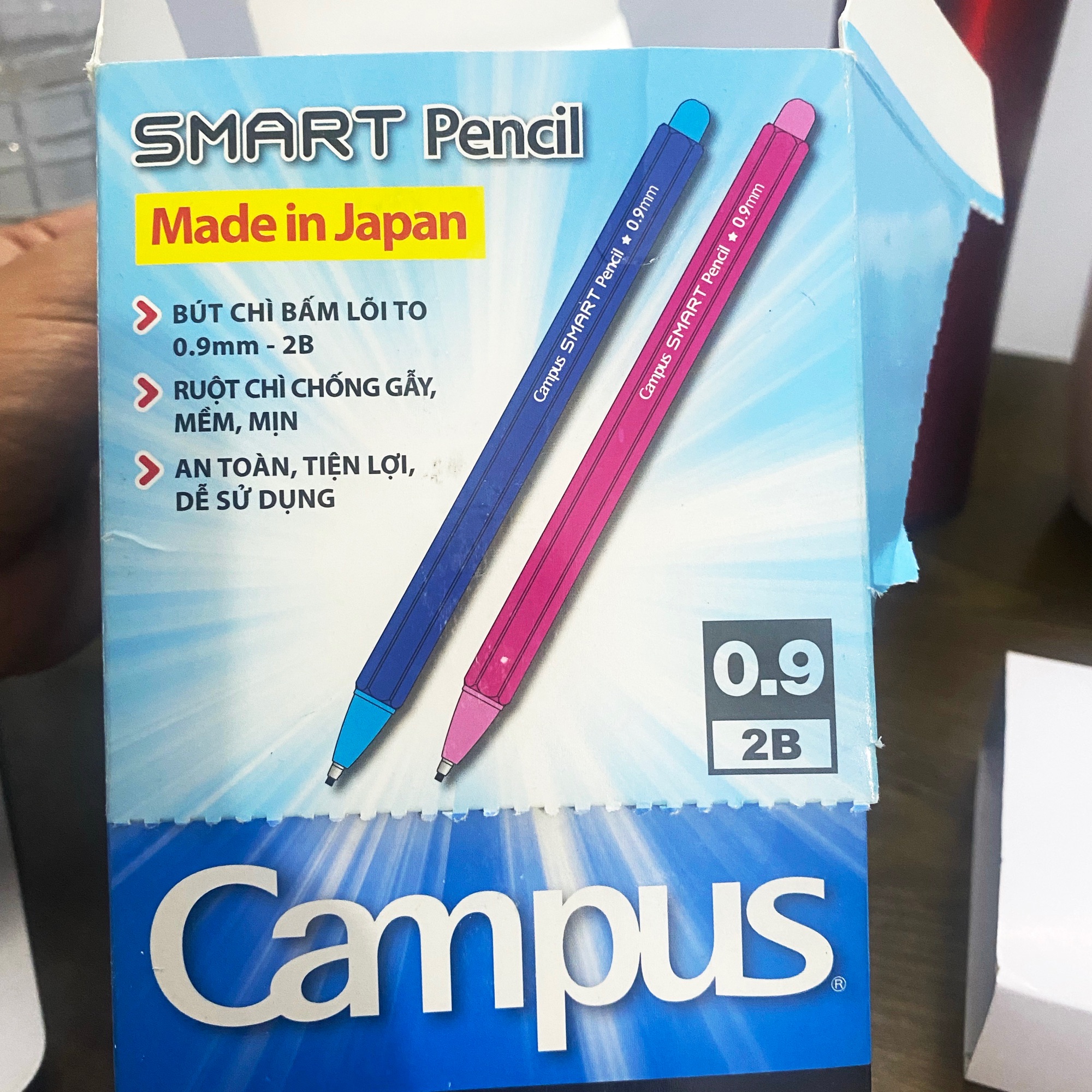 Bút chì bấm lõi to 0.9mm-2B Campus