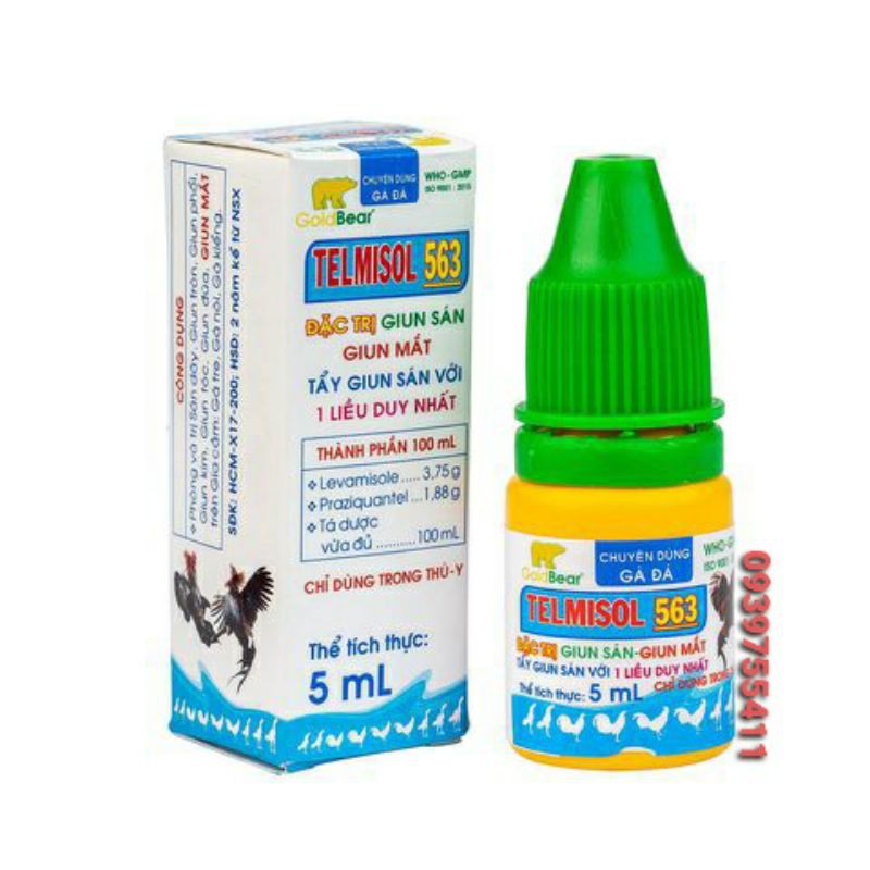 Telmisol 563 nhỏ sán mắt cho gà đá nhỏ mắt cho gà chọi bị chảy nước mắt nhỏ mắt cho gà đá bị lãi mắt