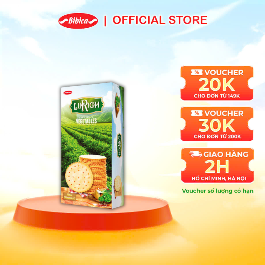 Bánh Crackers Lurich Rau Củ Bibica 180g