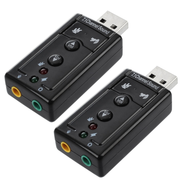 2X 7.1 Channel USB External Sound Card Audio Adapter