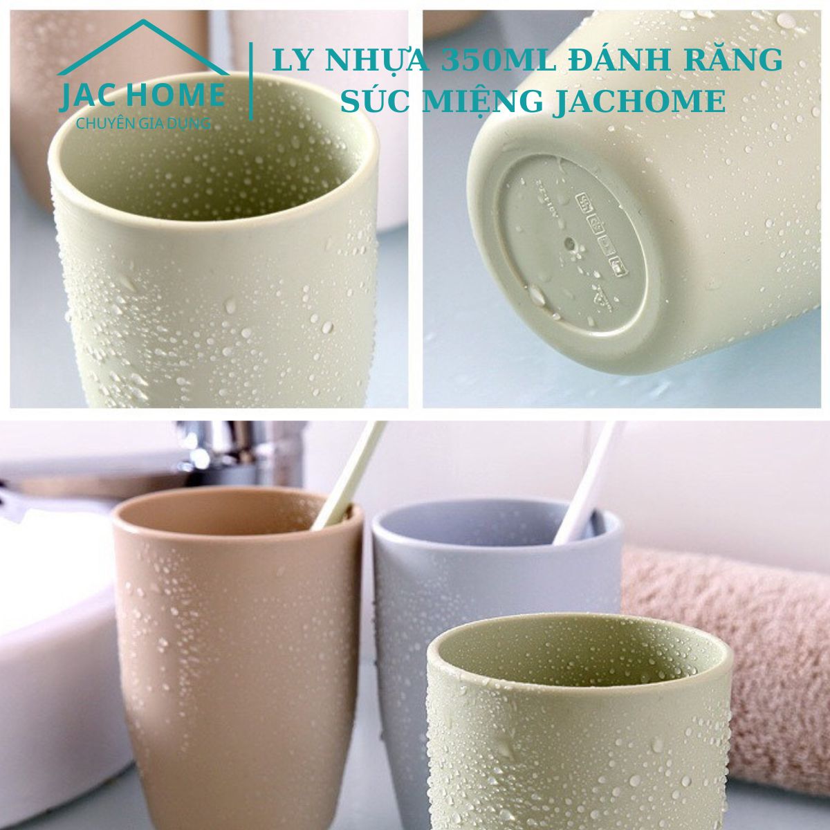 [FREESHIP] Ly nhựa 350ml đánh răng súc miệng JacHome