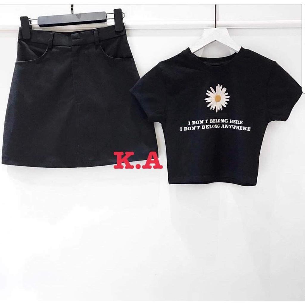 Áo croptop hoa cúc KAN0319