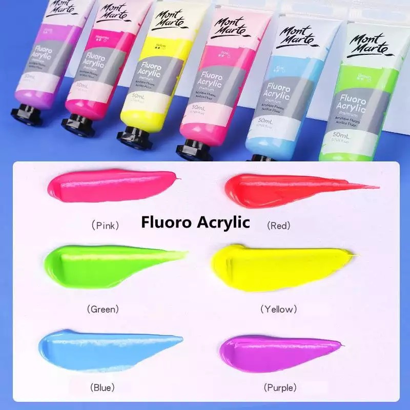 Màu Acrylic Metallic và Fluoro Mont Marte dạng tuýp 50ml