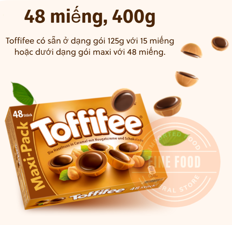 Hộp quà Toffifee Caramel Hazelnut Chocolate Candy 150g, 400g