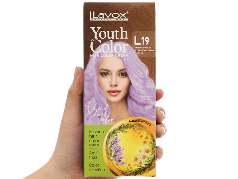 Kem nhuộm màu tóc cao cấp Lavox Youth&Color L19 (Tím khói) nhập khẩu