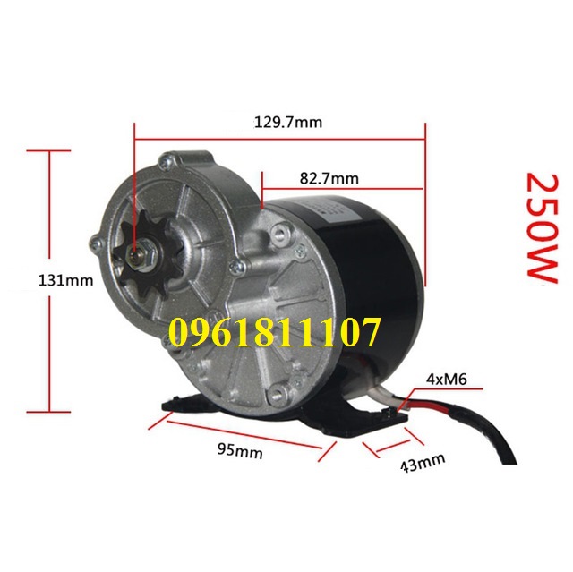 Combo chế xe điện 12V 250W chân ga