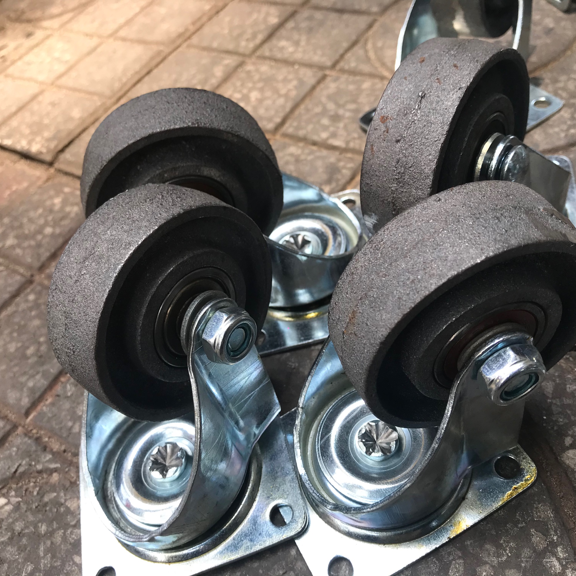 [HCM]Combo 4 bánh xe đẩy gang đúc 75x25mm