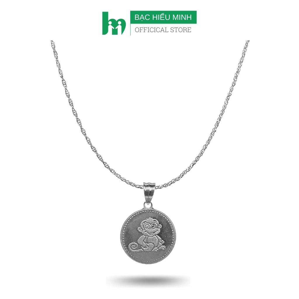 Vòng cổ dây chuyền và mặt dây chuyền trẻ em bằng bạc ta tuổi thân bạc hiểu minh dte015