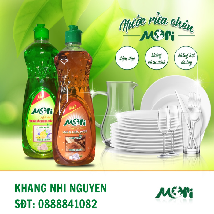 Nước Rửa Chén Tinh Dầu và Thảo Dược Mori Can 4 Lít