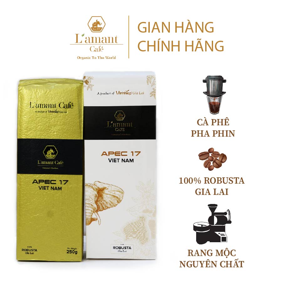 Cà phê rang xay L’amant APEC 2017 100% Robusta - L’amant APEC 2017 Ground Coffee