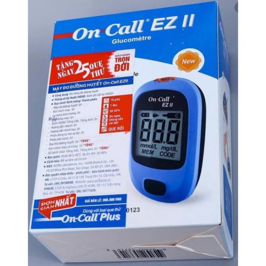Acon Oncall Plus Ez Ii Blood Glucose Meter (Includes 25 Strips and 25 Blood Collection Needles)