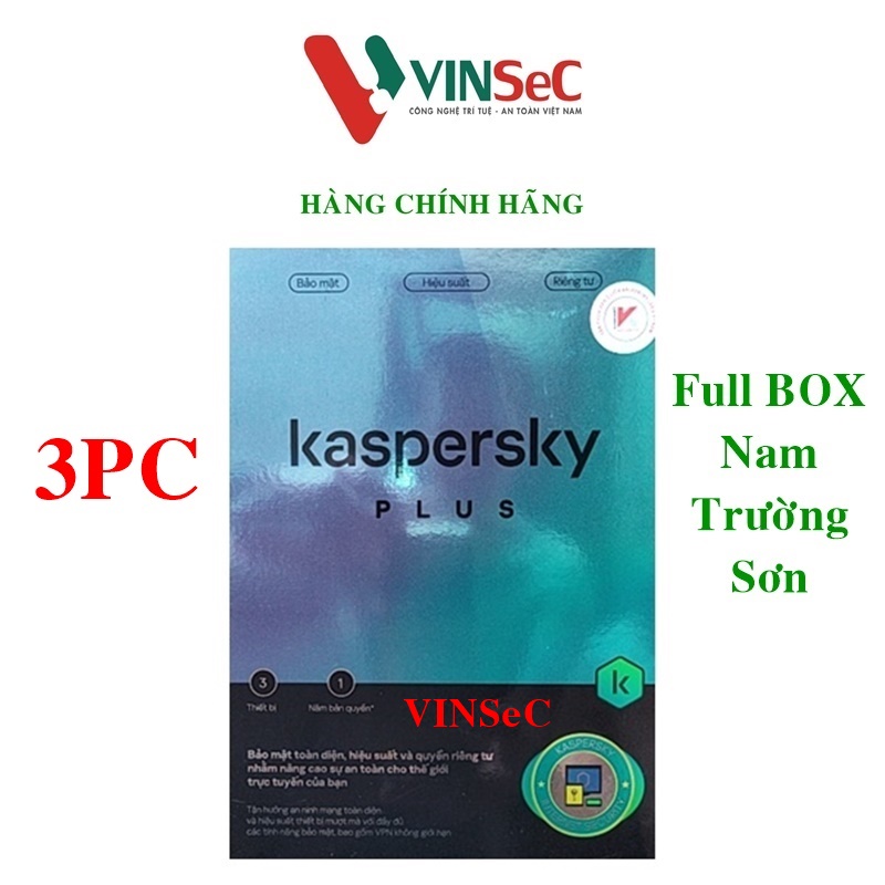 Phần mềm diệt virus Kaspersky Plus ( thay thế Internet Security ) 3 Thiết bị/Năm - BOX NAM TRƯỜNG SƠN