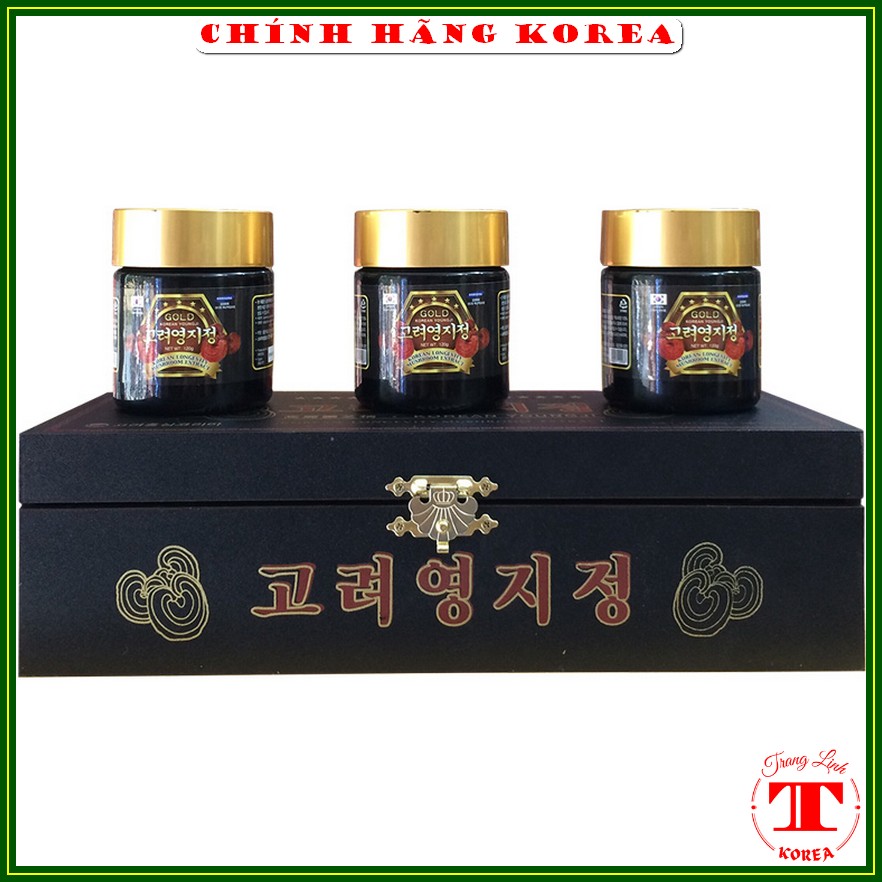 Cao linh chi hộp gỗ đen chính hãng, 3 lọ x 120gr - Tăng đề kháng, thải độc cơ thể, phòng ung thư - tranglinhkorea