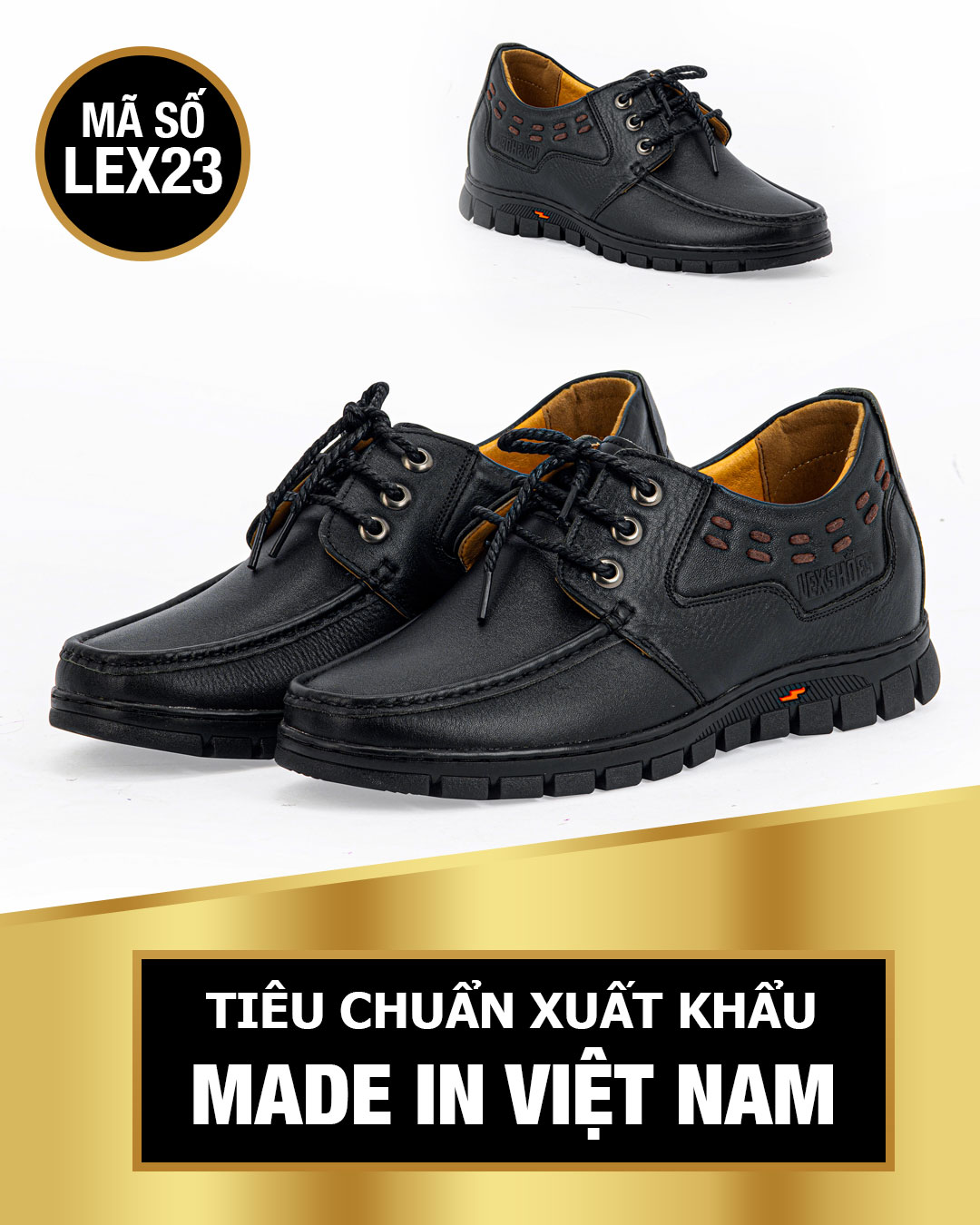 Giày da bò thật 100% ,tăng chiều cao 5cm ,Mã số Lex23