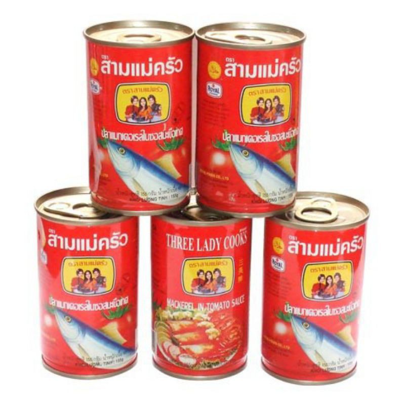 Cá nục sốt cà 3 Cô Gái Thái Lan hộp 155g lóc 10 long