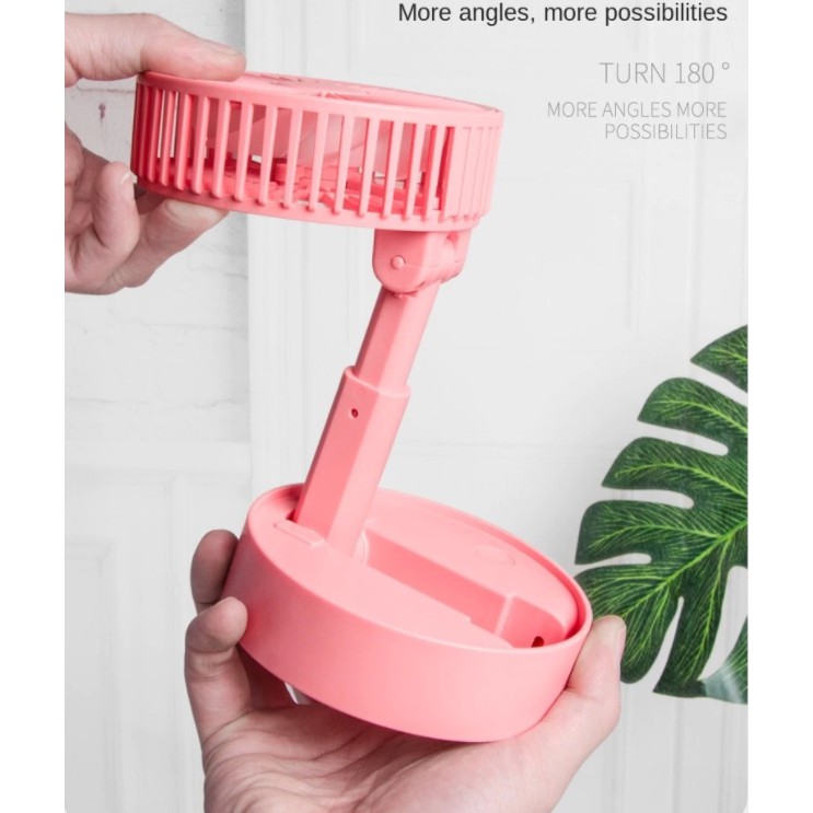 Máy quạt mini để bàn tích điện gấp gọn 3 cấp độ gió siêu mát, Quạt tích điện gấp gọn để bàn sạc điện kèm giá đỡ điện thoại đa năng - BUM STORE