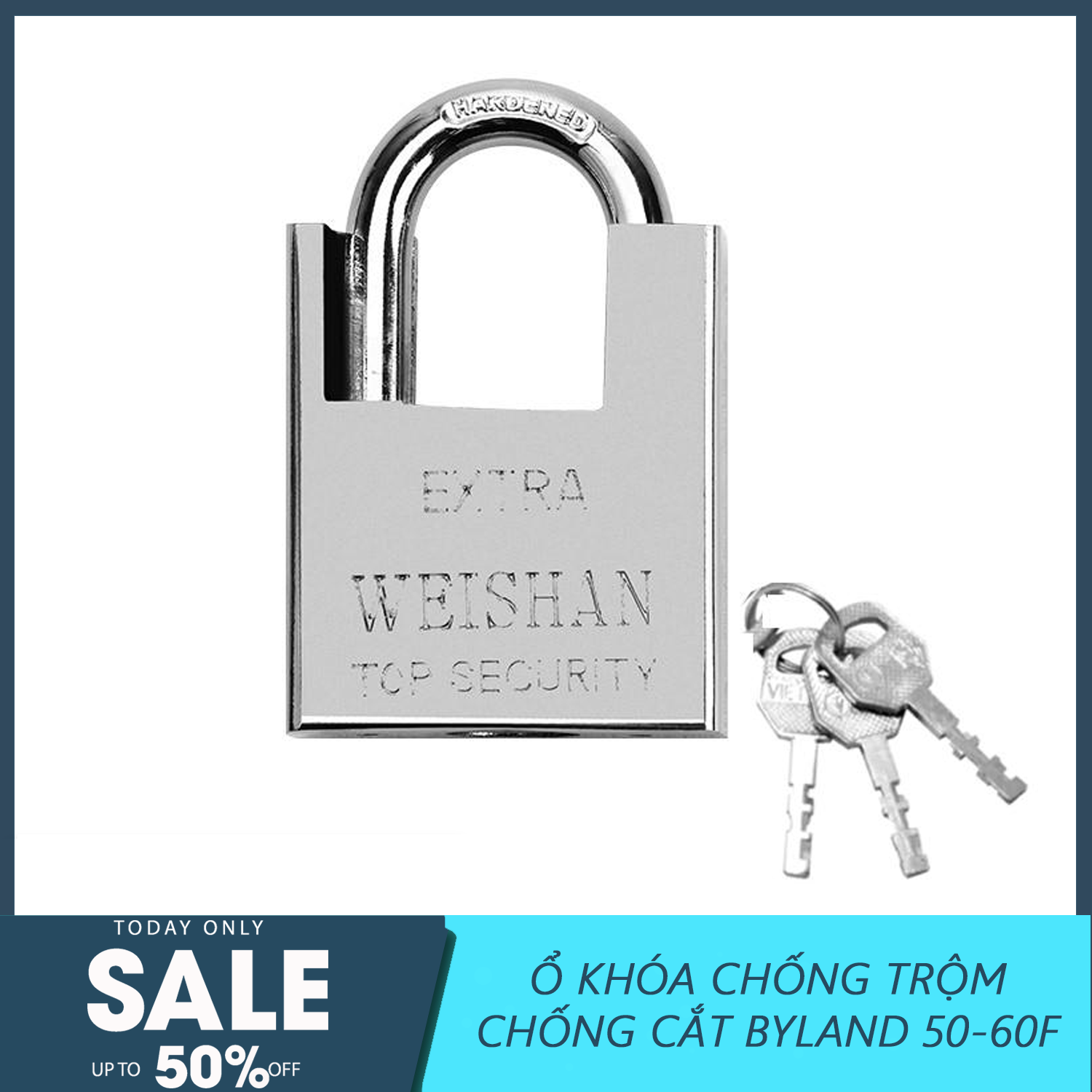 Ổ KHOÁ CHỐNG CẮT SIZE ĐẠI 50 - 60F - o khoa chong trom - Ổ khóa chống cắt trộm giá rẻ Byland  -  O khoa nha, khoa chong cat