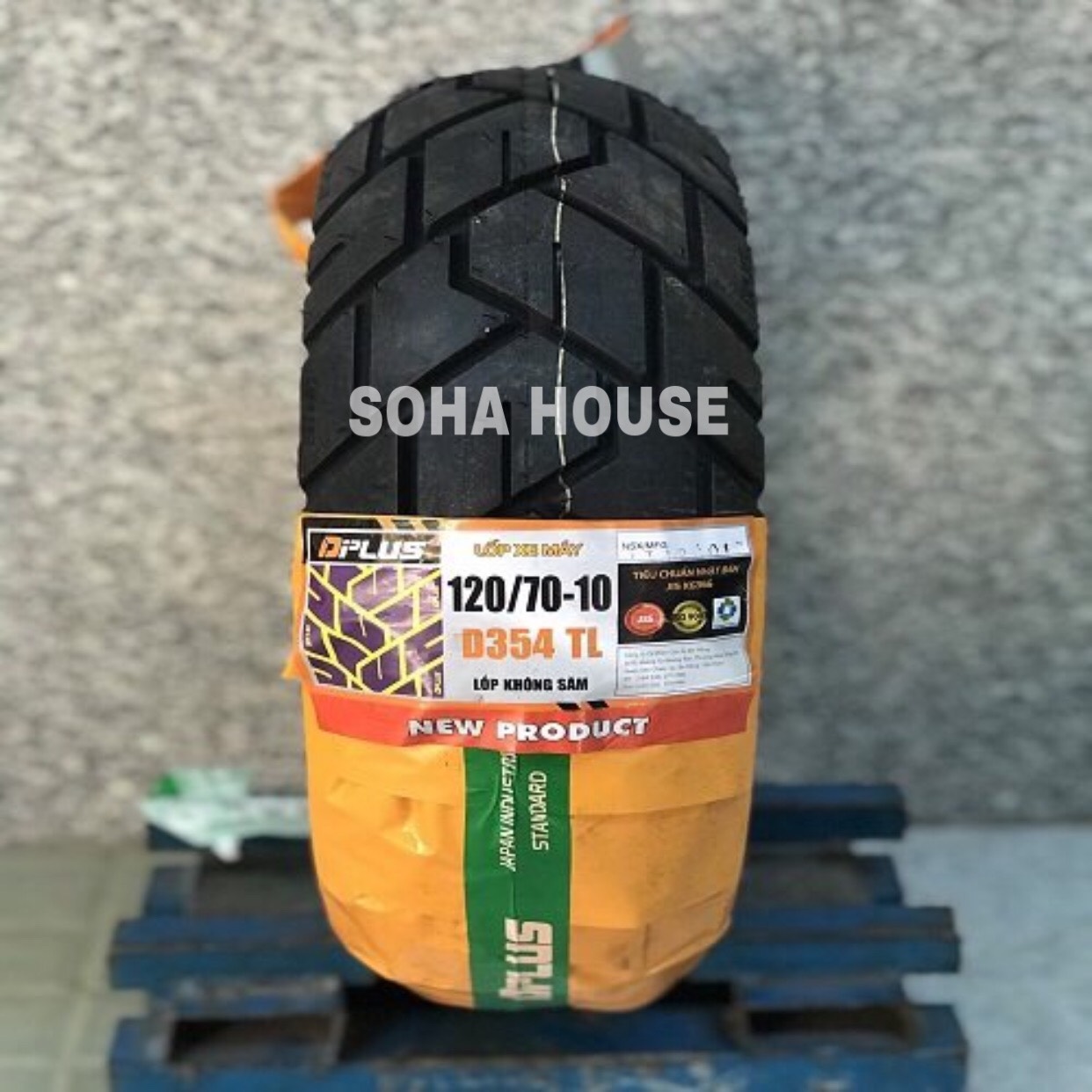 Lốp không săm 120/70-10 DPLUS - Lốp SAU ZIP 100
