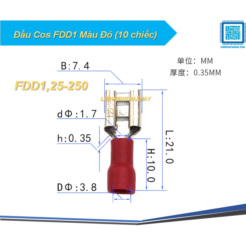 Đầu cos fdd1 màu đỏ