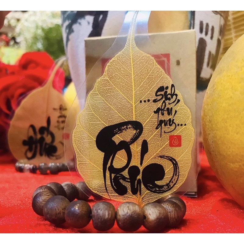 LÁ BỒ ĐỀ - PHÚC SINH PHÚ QUÝ [IN SẮC NÉT, ÉP PLASTIC - TRANG TRÍ TẾT, NHÀ CỬA, Ô TÔ..]