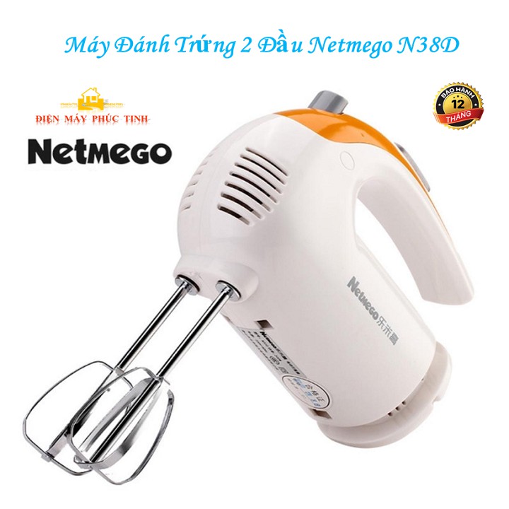[HCM]Dụng cụ làm bánh Máy Đánh Trứng Cầm Tay Netmego N38D 300W-154X-Btf1- Máy Đánh Trứng Chất Lượng Cao Giá Tốt- Bảo Hành Uy Tín 1 Đổi 1