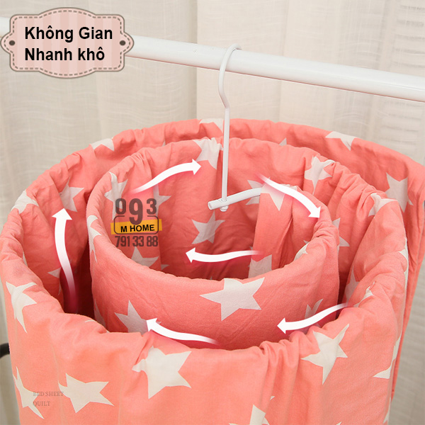 Dụng Cụ Phơi Quần Áo Inox Móc Treo Phơi Chăn Mền Sào