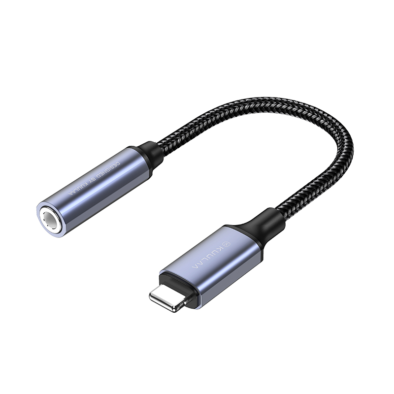 KUULAA Vỏ hợp kim Bộ chuyển đổi âm thanh Lightning 3.5mm AUX Jack cho iPhone Khôi phục Chất lượng âm thanh Hifi Nhỏ Cho iPhone 14 13 12 11 Pro Max XS Max XR X 8 7 6 Plus 6S 5 SE Plus(Gọi không được hỗ trợ)