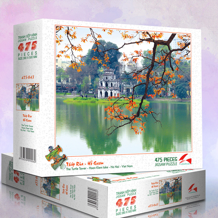 Tranh xếp hình trí tuệ tia sáng jigsaw puzzle 475 mảnh - tháp rùa - hồ gươm - msp: 475-043